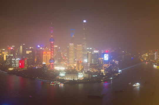 航拍上海城市夜景120