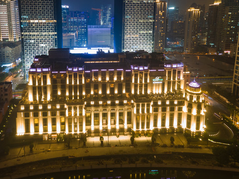 航拍上海城市夜景150