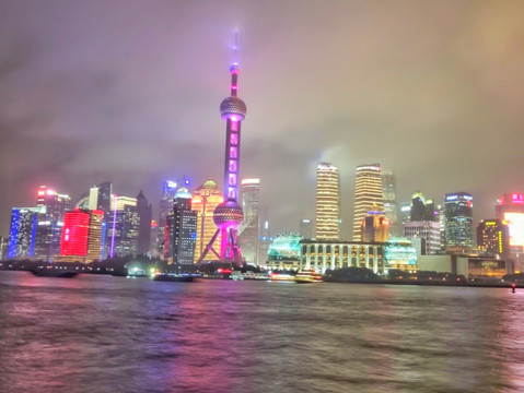 航拍上海城市夜景173
