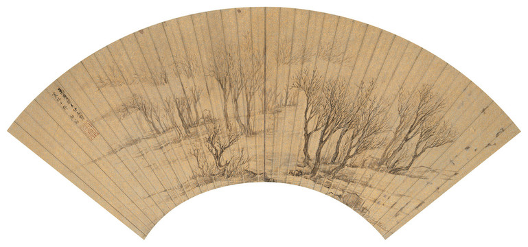 居节寒林平野图