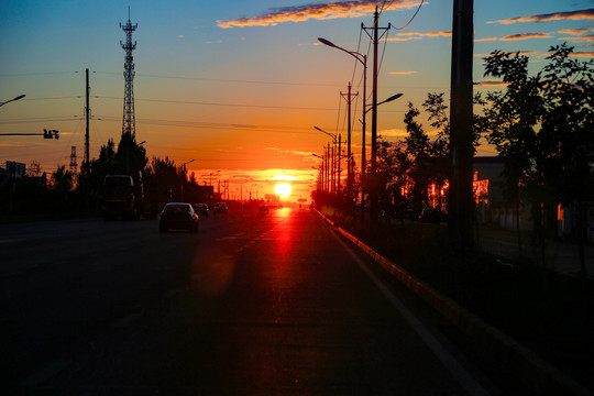 北疆日落