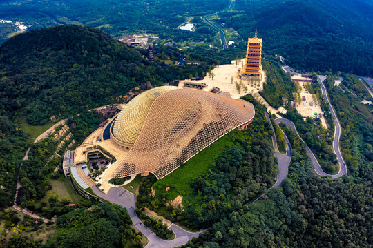 航拍南京江宁区牛首山景区