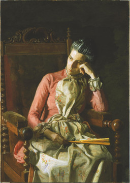 托马斯埃金斯贵族女子肖像油画