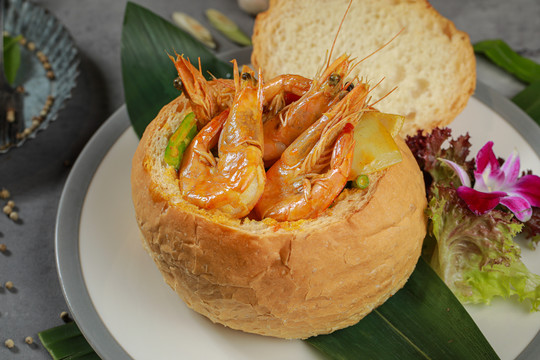 泰皇面包咖喱大虾