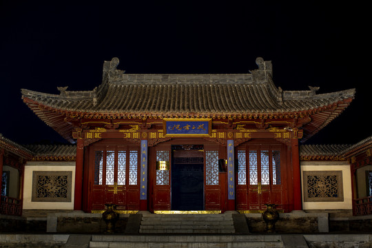 中式古建夜景