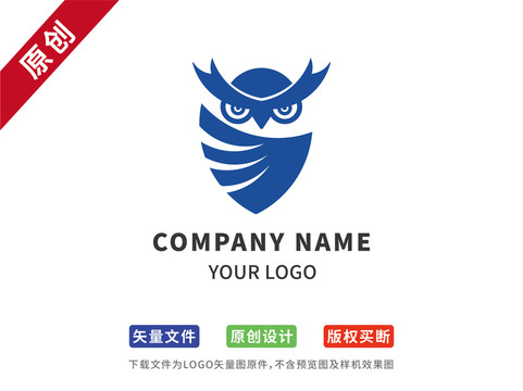 黄金比猫头鹰logo标志