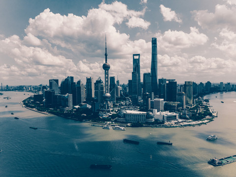 上海陆家嘴航拍全景