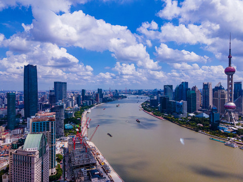 上海陆家嘴航拍全景