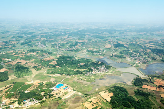 中国农村的鸟瞰图
