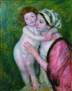 玛丽·卡萨特母子油画装饰画