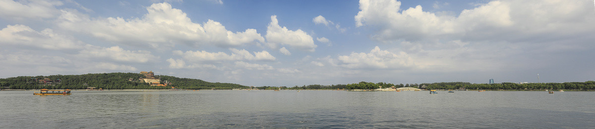 北京颐和园昆明湖全景