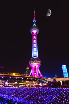 上海东方明珠月色