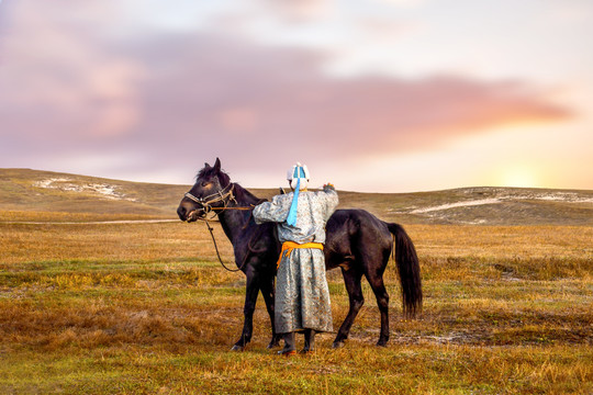 草原蒙古牧民