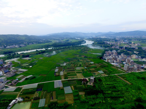 航拍新农村风景