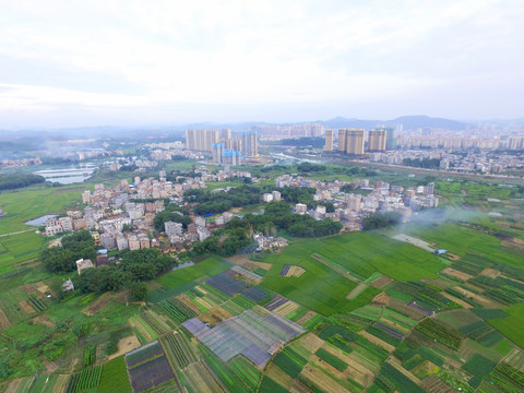 航拍新农村风景