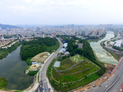 航拍城镇风景