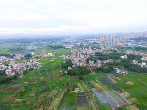 航拍新农村风景