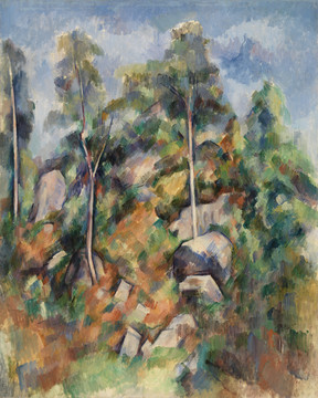 Paul.Cézanne岩石与树木