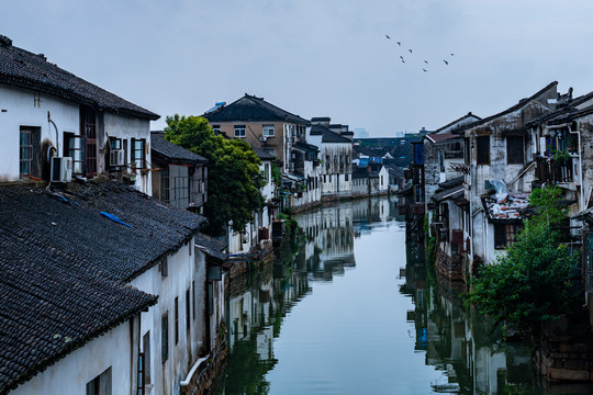 苏州七里山塘山塘街景观风光