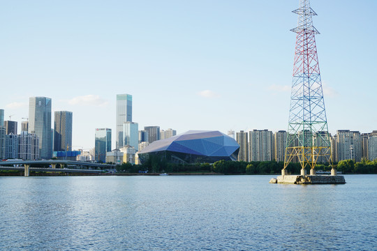 沈阳浑河边建筑景观盛京大剧院