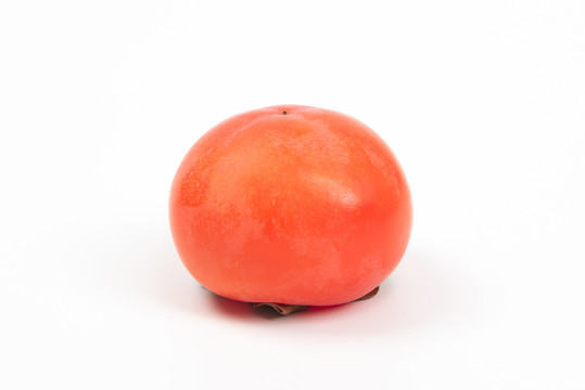 熟透的柿子白色背景