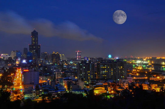 上海城市夜景智能城市素材