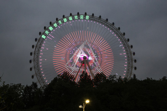 摩天轮夜景观景轮