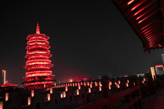 洛阳瀍壑朱樱夜景