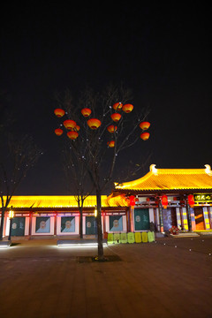 中式园林夜景灯光