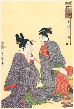 喜多川歌麿青楼十二点寅时