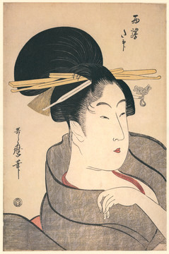喜多川歌麿西站标志