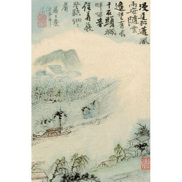 石涛水墨山水国画