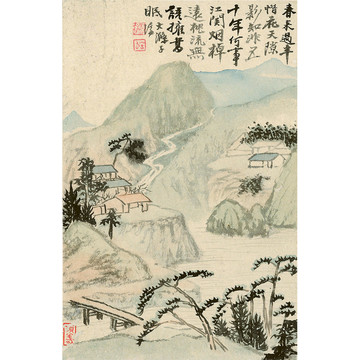 石涛水墨山水国画