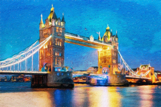 伦敦塔桥油画