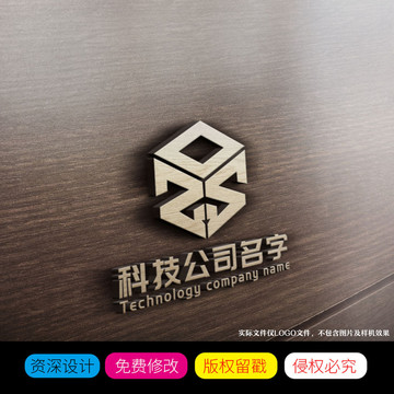 六边形ZS组合LOGO设计