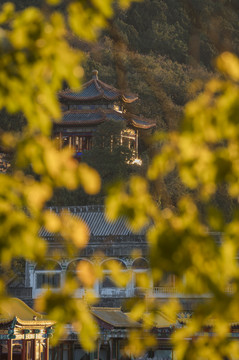 北京颐和园万寿山画中游秋景