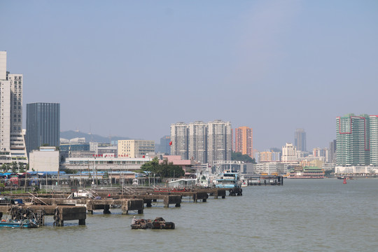 珠海澳门风光与珠海湾子码头