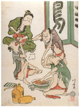葛饰北斋鸟羽绘集会酒盛期