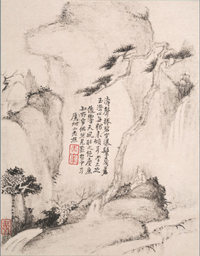 戴本孝立轴山水画