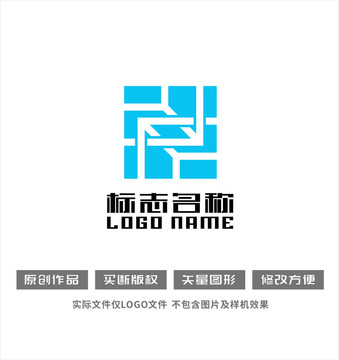 建筑共赢标志合作logo