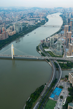 俯瞰广州城市全景