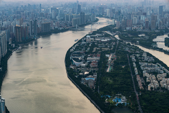 俯瞰广州城市全景