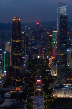 俯瞰广州城市夜景