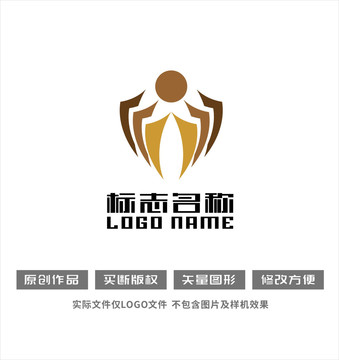 盾人标志教育法律行业logo