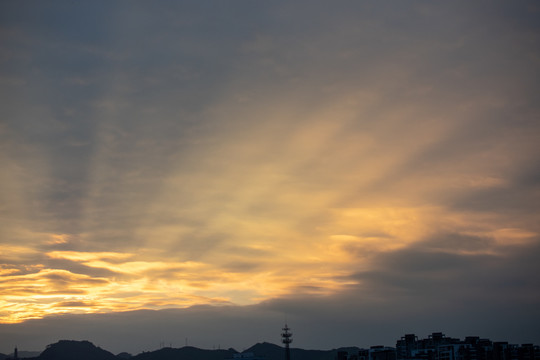 沙县风光晚霞