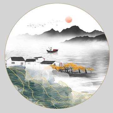 禅意山水装饰画