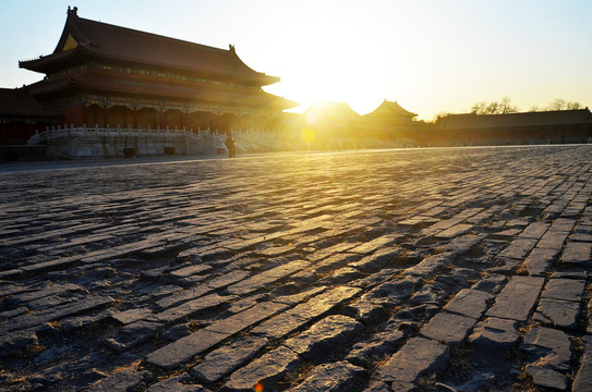 故宫太和门夕照