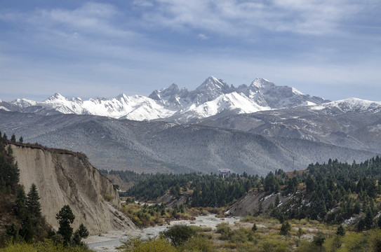 岷江与岷山风光