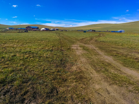 草原蒙古包定居点