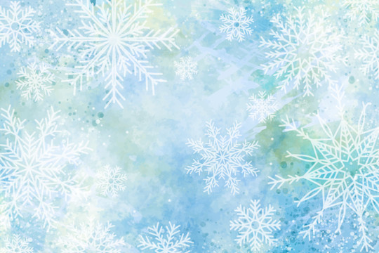 冬季水彩冰雪背景装饰画